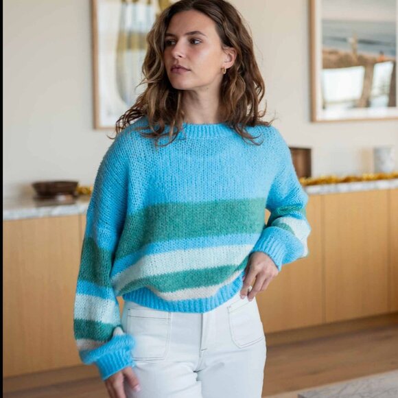 MerSea Sweaters - MerSea - Pisa Stripe Sweater - Blueprint/Green
